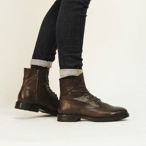 *Blackstone | MM08 Lace Up Leather Boots in Brown Size 47/13 US